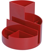 MAUL bureauorganizer pennenbak Roundbox Ø14x12.5cm, 7-vaks, 85% gerecycled kunststof rood