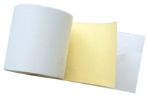 Duplorol 2 lagen 76 mm, diameter +-65 mm, asgat 12 mm, lengte 25 meter, kleur wit-geel