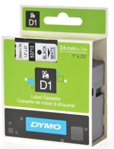 Dymo D1 tape 24 mm, zwart op wit