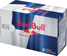 Red Bull energiedrank, regular, blik van 25 cl, pak van 8 stuks