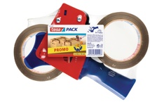 Tesa afroller voor verpakkingsplakband van maximum 50 mm, inclusief 2 rollen PP tape 50 mm x 66 m