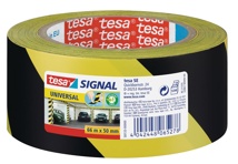 Tesa waarschuwingstape Universal, 50 mm x 66 m, geel/zwart