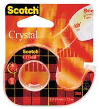 Scotch Plakband Crystal 19 mm x 7,5 m, blister met 1 afroller met 1 rolletje