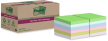 Post-it Super Sticky Notes Recycled, 70 vel, 47,6 x 47,6 mm, assorti, pak van 12 blokken