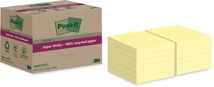 Post-it Super Sticky Notes Recycled, 70 vel, 76 x 76 mm, geel, pak van 12 blokken