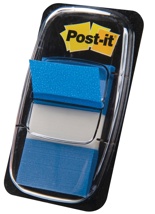 Post-it index standaard, 24,4 x 43,2 mm, houder met 50 tabs, blauw