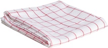 Cosy handdoek, 72 x 50 cm, geruit, wit/rood