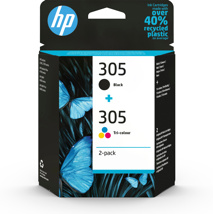 HP 305 2-Pack Tri-color/Black Original Ink Cartridge inktcartridge 2 stuk(s)