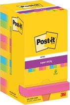 Post-It Super Sticky Notes Carnival, 90 vel, 76 x 76 mm, pak van 12 blokken