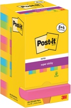 Post-It Super Sticky Notes Carnival, 90 vel, 76 x 76 mm, 8 + 4 GRATIS