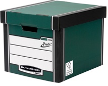 Bankers Box  premium hoge opbergdoos, 33 x 29,8 x 38,1 cm, groen