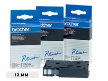 Brother TC tape voor P-Touch 12 mm, zwart op wit