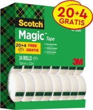 Scotch Magic Tape plakband 19 mm x 33 m, value pack met 24 rollen