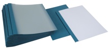 Pergamy thermische omslagen A4, 3 mm, pak van 100 stuks, lederlook, blauw
