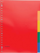 Pergamy tabbladen, A4, 23-gaatsperforatie, PP, 5 tabs in geassorteerde kleuren