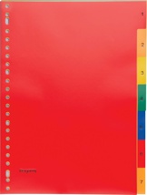Pergamy tabbladen, A4, 23-gaatsperforatie, PP, geassorteerde kleuren, set 1-7