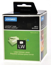 Dymo etiketten LabelWriter 89 x 36 mm, wit, 2 x 260 etiketten