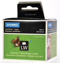 Dymo etiketten LabelWriter 101 x 54 mm, wit, 220 etiketten