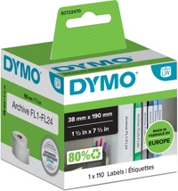 Dymo etiketten LabelWriter 190 x 38 mm, wit, 110 etiketten