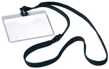Durable badge met textielband zwart, 10 stuks