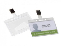 Q-CONNECT badge met clip 85 x 54 mm
