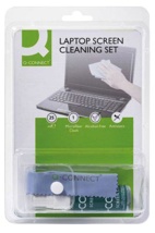 Q-CONNECT reinigingsspray voor scherm en toetsenbord inclusief doek pompspray van 25 ml