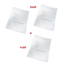 ACTIE Leitz Recycle: 2x L-map, A4, transparant, 25 stuks (4001303) + GRATIS 1x L-map (4001303)