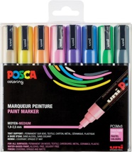 Posca paintmarker PC-5M, set van 8 markers in geassorteerde pastelkleuren