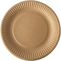 Bord "pure", rond, bruin, diameter 19 cm, uit karton, pak van 20 stuks