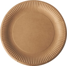 Bord "pure", rond, bruin, diameter 23 cm, uit karton, pak van 50 stuks