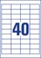 Avery Zweckform 3657, Universele etiketten, Ultragrip, wit, 100 vel, 40 per vel, 48,5 x 25,4 mm