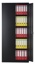Bisley draaideurkast, 195 x 91,4 x 40 cm (h x b x d), 4 legborden, zwart
