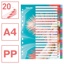 Esselte Colour'Breeze tabbladen, A4, 11-gaatsperforatie, PP, set van 20 tabs
