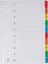 Pergamy tabbladen met indexblad, A4, 11-gaatsperforatie, geassorteerde kleuren, set 1-10